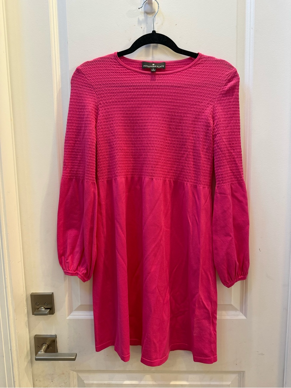 Pomander Place Hot Pink Textured Babydoll Mini Dress - never worn